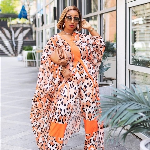 2pc Kaftan top and pants set - Picture 1 of 5